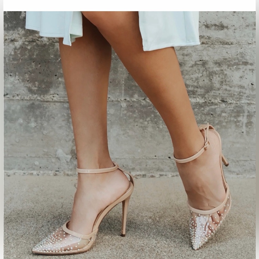 Lulu's Keiza Blush Heels in nude NWT